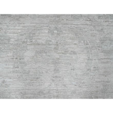 Load image into Gallery viewer, 8&#39;9&quot;x11&#39;5&quot; Bone White, 100% Wool, Stone Washed Peshawar with Faded Out Leaf Design, Hand Knotted, Veggie Dyes, Oriental Rug FWR121116