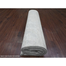 Load image into Gallery viewer, 8&#39;9&quot;x11&#39;5&quot; Bone White, 100% Wool, Stone Washed Peshawar With Faded Out Leaf Design, Hand Knotted, Veggie Dyes, Oriental Rug FWR121116