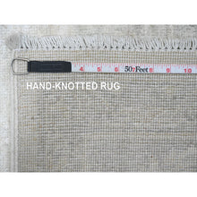 Load image into Gallery viewer, 8&#39;9&quot;x11&#39;5&quot; Bone White, 100% Wool, Stone Washed Peshawar With Faded Out Leaf Design, Hand Knotted, Veggie Dyes, Oriental Rug FWR121116