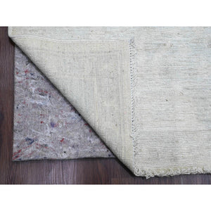 9'10"x13'3" Oyster White, Afghan Angora Oushak with All Over Design, Veggie Dyes, Hand Knotted, Pure Wool, Oriental Rug FWR121146