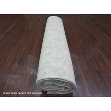 Load image into Gallery viewer, 9&#39;10&quot;x13&#39;3&quot; Oyster White, Afghan Angora Oushak with All Over Design, Veggie Dyes, Hand Knotted, Pure Wool, Oriental Rug FWR121146