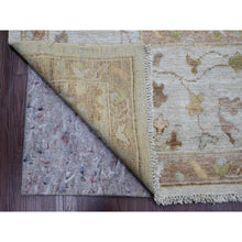 Load image into Gallery viewer, 9&#39;2&quot;x12&#39; Bone White, Afghan Angora Oushak With All Over Leaf Design, Hand Knotted, 100% Wool, Veggie Dyes, Oriental Rug FWR121158