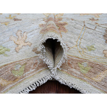 Load image into Gallery viewer, 9&#39;2&quot;x12&#39; Bone White, Afghan Angora Oushak With All Over Leaf Design, Hand Knotted, 100% Wool, Veggie Dyes, Oriental Rug FWR121158