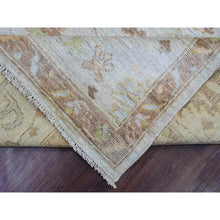 Load image into Gallery viewer, 9&#39;2&quot;x12&#39; Bone White, Afghan Angora Oushak With All Over Leaf Design, Hand Knotted, 100% Wool, Veggie Dyes, Oriental Rug FWR121158