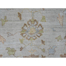 Load image into Gallery viewer, 9&#39;2&quot;x12&#39; Bone White, Afghan Angora Oushak With All Over Leaf Design, Hand Knotted, 100% Wool, Veggie Dyes, Oriental Rug FWR121158