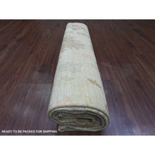 Load image into Gallery viewer, 9&#39;2&quot;x12&#39; Bone White, Afghan Angora Oushak With All Over Leaf Design, Hand Knotted, 100% Wool, Veggie Dyes, Oriental Rug FWR121158