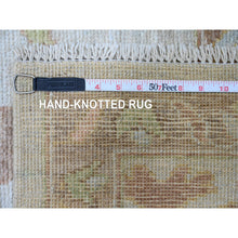 Load image into Gallery viewer, 9&#39;2&quot;x12&#39; Bone White, Afghan Angora Oushak With All Over Leaf Design, Hand Knotted, 100% Wool, Veggie Dyes, Oriental Rug FWR121158