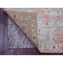 Load image into Gallery viewer, 6&#39;x9&#39;1&quot; Pastel Pink, Afghan Angora Oushak With All Over Leaf Design, Hand Knotted, Natural Dyes, 100% Wool, Oriental Rug FWR121170