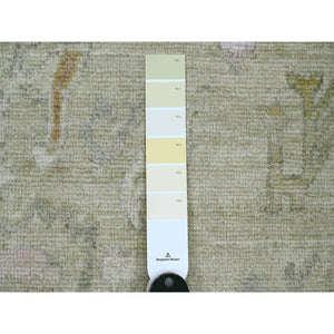 6'2"x6'2" Laurel Green, Afghan Angora Oushak With Floral Pattern, Hand Knotted, Vegetable Dyes, 100% Wool, Square, Oriental Rug FWR121188