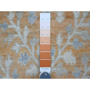 6'x8'7" Copper Brown, Afghan Angora Oushak With Cypress And Willow Tree Design, Hand Knotted, Vegetable Dyes, 100% Wool, Oriental Rug FWR121200