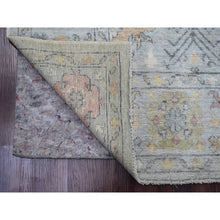 Load image into Gallery viewer, 6&#39;1&quot;x6&#39;1&quot; Misty Gray, 100% Wool, Afghan Angora Oushak with Geometric Leaf Design, Hand Knotted, Veggie Dyes, Square, Oriental Rug FWR121212