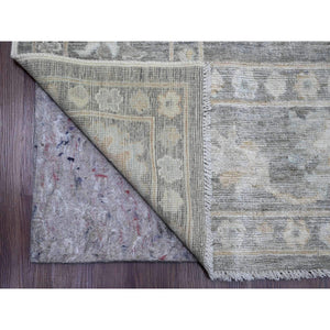 8'10"x11'10" Nevada Gray, Afghan Angora Oushak With Floral Pattern, Hand Knotted, Natural Dyes, 100% Wool, Oriental Rug FWR121230