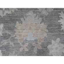 Load image into Gallery viewer, 8&#39;10&quot;x11&#39;10&quot; Nevada Gray, Afghan Angora Oushak With Floral Pattern, Hand Knotted, Natural Dyes, 100% Wool, Oriental Rug FWR121230
