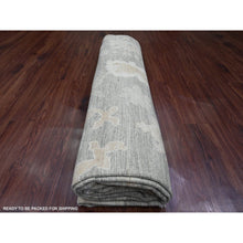 Load image into Gallery viewer, 8&#39;10&quot;x11&#39;10&quot; Nevada Gray, Afghan Angora Oushak With Floral Pattern, Hand Knotted, Natural Dyes, 100% Wool, Oriental Rug FWR121230