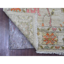 Load image into Gallery viewer, 4&#39;x5&#39;9&quot; Chiffon White, Afghan Angora Oushak With Colorful Leaf Pattern, Hand Knotted, Vegetable Dyes, 100% Wool, Oriental Rug FWR121254