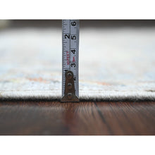 Load image into Gallery viewer, 4&#39;x11&#39;4&quot; Spanish Gray, Hand Knotted, Afghan Angora Oushak With Floral Design, Natural Dyes, 100% Wool, Wide Runner, Oriental Rug FWR121278