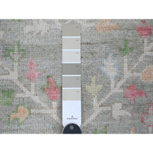 Load image into Gallery viewer, 3&#39;2&quot;x9&#39;9&quot; Laurel Green, Hand Knotted, Afghan Angora Oushak with Willow and Cypress Tree Design, Vegetable Dyes, 100% Wool, Runner, Oriental Rug FWR121296