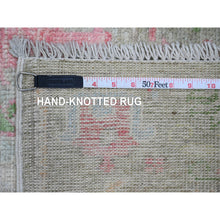 Load image into Gallery viewer, 3&#39;2&quot;x9&#39;9&quot; Laurel Green, Hand Knotted, Afghan Angora Oushak With Willow And Cypress Tree Design, Vegetable Dyes, 100% Wool, Runner, Oriental Rug FWR121296