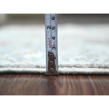 Load image into Gallery viewer, 2&#39;9&quot;x10&#39;3&quot; Dim Gray, Hand Knotted, Afghan Angora Oushak with Soft Color Leaf Design, Vegetable Dyes, 100% Wool, Runner, Oriental Rug FWR121326