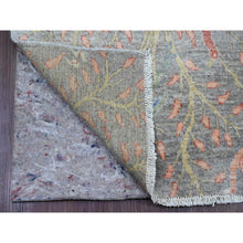 Load image into Gallery viewer, 2&#39;6&quot;x15&#39;7&quot; Mink Gray, Afghan Peshawar With Birds Of Paradise Design, Soft Wool, Vegetable Dyes, Hand Knotted, Xl Runner, Oriental Rug FWR121356