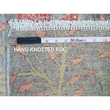 Load image into Gallery viewer, 2&#39;6&quot;x15&#39;7&quot; Mink Gray, Afghan Peshawar With Birds Of Paradise Design, Soft Wool, Vegetable Dyes, Hand Knotted, Xl Runner, Oriental Rug FWR121356