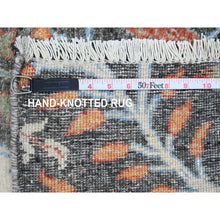 Load image into Gallery viewer, 2&#39;7&quot;x23&#39;7&quot; Anchor Gray, Afghan Peshawar With Birds Of Paradise Design, Hand Knotted, Vegetable Dyes, Soft And Velvety Wool, Xl Runner, Oriental Rug FWR121374