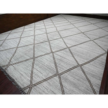 Load image into Gallery viewer, 15&#39;9&quot;x23&#39;5&quot; Whisper White, Moroccan Weave with Geometric Pattern, Textured Wool, Hand Knotted, Palace Size, Oriental Rug FWR121392