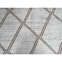Load image into Gallery viewer, 15&#39;9&quot;x23&#39;5&quot; Whisper White, Moroccan Weave With Geometric Pattern, Textured Wool, Hand Knotted, Palace Size, Oriental Rug FWR121392