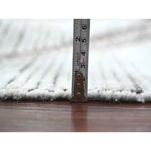 15'9"x23'5" Whisper White, Moroccan Weave With Geometric Pattern, Textured Wool, Hand Knotted, Palace Size, Oriental Rug FWR121392