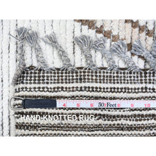 Load image into Gallery viewer, 15&#39;9&quot;x23&#39;5&quot; Whisper White, Moroccan Weave with Geometric Pattern, Textured Wool, Hand Knotted, Palace Size, Oriental Rug FWR121392