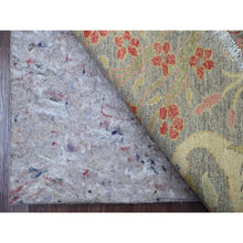 Load image into Gallery viewer, 9&#39;9&quot;x9&#39;9&quot; Spanish Gray, Afghan Peshawar with Birds of Paradise Design, Hand Knotted, Soft Wool, Natural Dyes, Round, Oriental Rug FWR121404