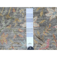 Load image into Gallery viewer, 9&#39;9&quot;x9&#39;9&quot; Spanish Gray, Afghan Peshawar with Birds of Paradise Design, Hand Knotted, Soft Wool, Natural Dyes, Round, Oriental Rug FWR121404