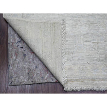 Load image into Gallery viewer, 8&#39;9&quot;x12&#39;7&quot; Pastel Gray, Hand Knotted, Afghan Angora Oushak With Faded Leaf Design, Vegetable Dyes, 100% Wool, Oriental Rug FWR121416