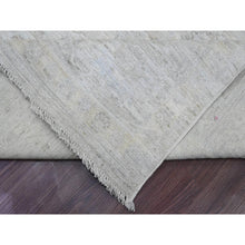 Load image into Gallery viewer, 8&#39;9&quot;x12&#39;7&quot; Pastel Gray, Hand Knotted, Afghan Angora Oushak With Faded Leaf Design, Vegetable Dyes, 100% Wool, Oriental Rug FWR121416