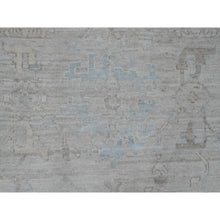 Load image into Gallery viewer, 8&#39;9&quot;x12&#39;7&quot; Pastel Gray, Hand Knotted, Afghan Angora Oushak With Faded Leaf Design, Vegetable Dyes, 100% Wool, Oriental Rug FWR121416