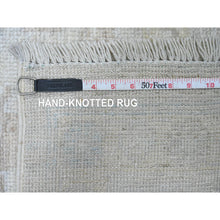 Load image into Gallery viewer, 8&#39;9&quot;x12&#39;7&quot; Pastel Gray, Hand Knotted, Afghan Angora Oushak With Faded Leaf Design, Vegetable Dyes, 100% Wool, Oriental Rug FWR121416