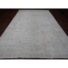Load image into Gallery viewer, 9&#39;7&quot;x13&#39;6&quot; Chiffon White, Afghan Angora Oushak With All Over Vines Design, Natural Dyes, 100% Wool, Hand Knotted, Oriental Rug FWR121428