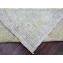 Load image into Gallery viewer, 9&#39;7&quot;x13&#39;6&quot; Chiffon White, Afghan Angora Oushak With All Over Vines Design, Natural Dyes, 100% Wool, Hand Knotted, Oriental Rug FWR121428