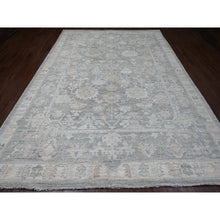 Load image into Gallery viewer, 9&#39;x12&#39;6&quot;nickel Gray, Afghan Angora Oushak With All Over Leaf Design, Vegetable Dyes, 100% Wool, Hand Knotted, Oriental Rug FWR121440