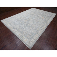 Load image into Gallery viewer, 9&#39;x12&#39;6&quot;nickel Gray, Afghan Angora Oushak With All Over Leaf Design, Vegetable Dyes, 100% Wool, Hand Knotted, Oriental Rug FWR121440
