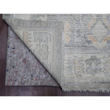 Load image into Gallery viewer, 9&#39;x12&#39;6&quot;nickel Gray, Afghan Angora Oushak With All Over Leaf Design, Vegetable Dyes, 100% Wool, Hand Knotted, Oriental Rug FWR121440