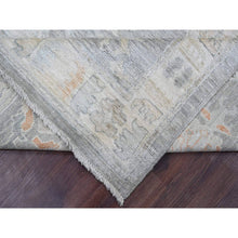 Load image into Gallery viewer, 9&#39;x12&#39;6&quot;nickel Gray, Afghan Angora Oushak With All Over Leaf Design, Vegetable Dyes, 100% Wool, Hand Knotted, Oriental Rug FWR121440