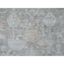 Load image into Gallery viewer, 9&#39;x12&#39;6&quot;nickel Gray, Afghan Angora Oushak With All Over Leaf Design, Vegetable Dyes, 100% Wool, Hand Knotted, Oriental Rug FWR121440