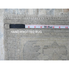 Load image into Gallery viewer, 9&#39;x12&#39;6&quot;nickel Gray, Afghan Angora Oushak With All Over Leaf Design, Vegetable Dyes, 100% Wool, Hand Knotted, Oriental Rug FWR121440