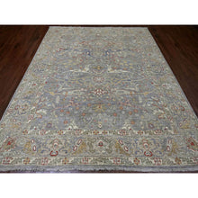 Load image into Gallery viewer, 8&#39;x9&#39;7&quot; Jet Gray, Peshawar with Bijar Garus Design, High Mountain Wool, Hand Knotted, Vegetable Dyes, Densely Woven, Oriental Rug FWR121458