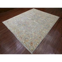 Load image into Gallery viewer, 8&#39;x9&#39;7&quot; Jet Gray, Peshawar with Bijar Garus Design, High Mountain Wool, Hand Knotted, Vegetable Dyes, Densely Woven, Oriental Rug FWR121458