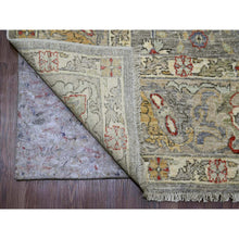 Load image into Gallery viewer, 8&#39;x9&#39;7&quot; Jet Gray, Peshawar with Bijar Garus Design, High Mountain Wool, Hand Knotted, Vegetable Dyes, Densely Woven, Oriental Rug FWR121458