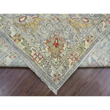 Load image into Gallery viewer, 8&#39;x9&#39;7&quot; Jet Gray, Peshawar with Bijar Garus Design, High Mountain Wool, Hand Knotted, Vegetable Dyes, Densely Woven, Oriental Rug FWR121458