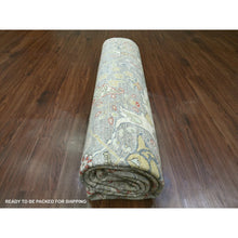Load image into Gallery viewer, 8&#39;x9&#39;7&quot; Jet Gray, Peshawar with Bijar Garus Design, High Mountain Wool, Hand Knotted, Vegetable Dyes, Densely Woven, Oriental Rug FWR121458