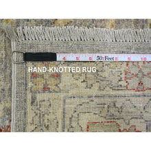 Load image into Gallery viewer, 8&#39;x9&#39;7&quot; Jet Gray, Peshawar with Bijar Garus Design, High Mountain Wool, Hand Knotted, Vegetable Dyes, Densely Woven, Oriental Rug FWR121458